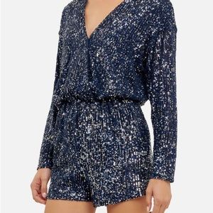 Blue sequin romper by  Endless Rose